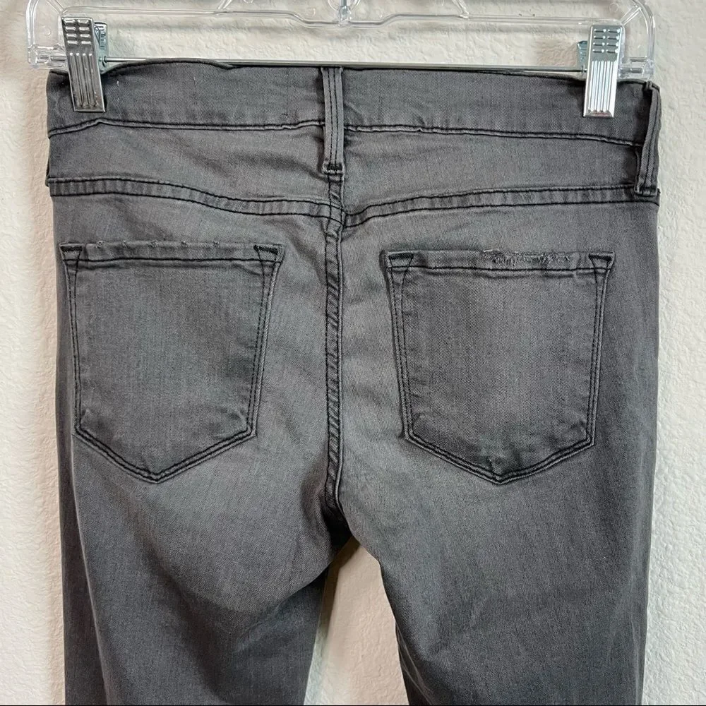 FRAME Le Skinny De Jeanne Jeans Women’s 25 Distressed Mid Rise Stretch Denim
